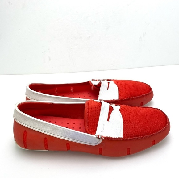 SWIMS Penny Breathable Slip On Loafer in Red with White Size 10 main image 9